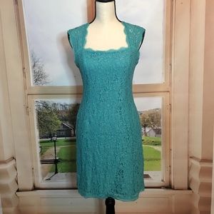 Teal flattering short dress. Size 8